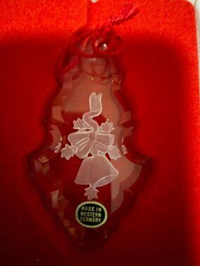 Vintage Lead Crystal Bell Christmas Ornament West Germany IOB 3.5" Tall